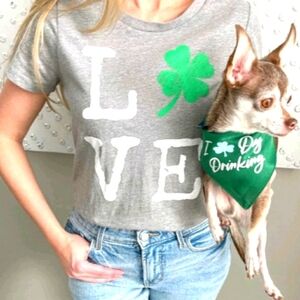 Grayson Threads Love Gray T-shirt with a Shamrock ☘ for the O Size M